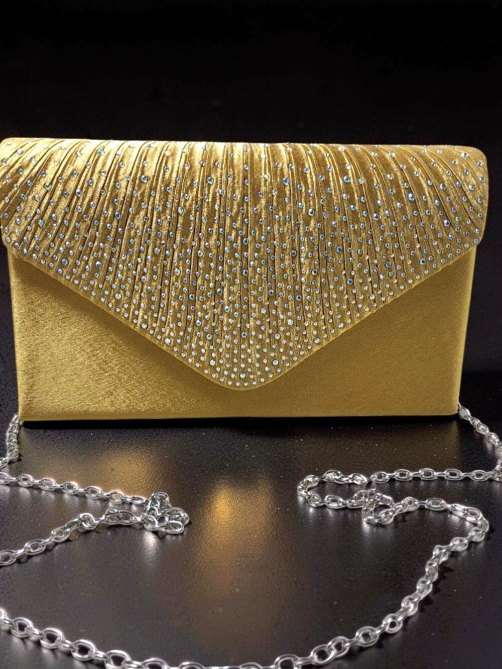 Evening Satin Diamante Ladies Clutch Bag Party Prom Envelope Clutch Rhines